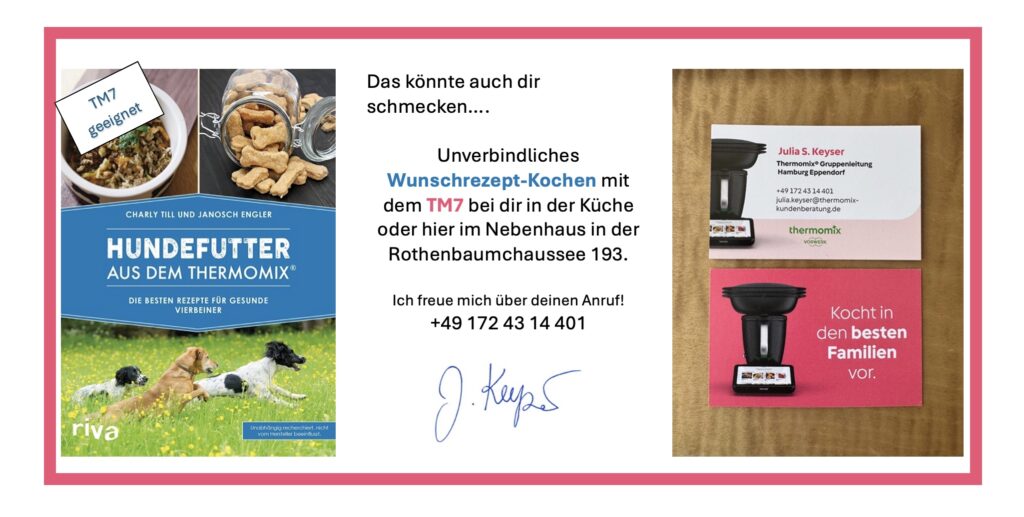 Bild mit Text über Rezepte für Hundefutter